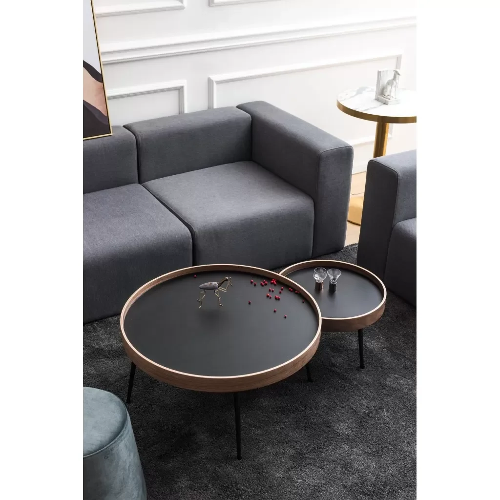 Wooden and metal trundle table - Atlas
